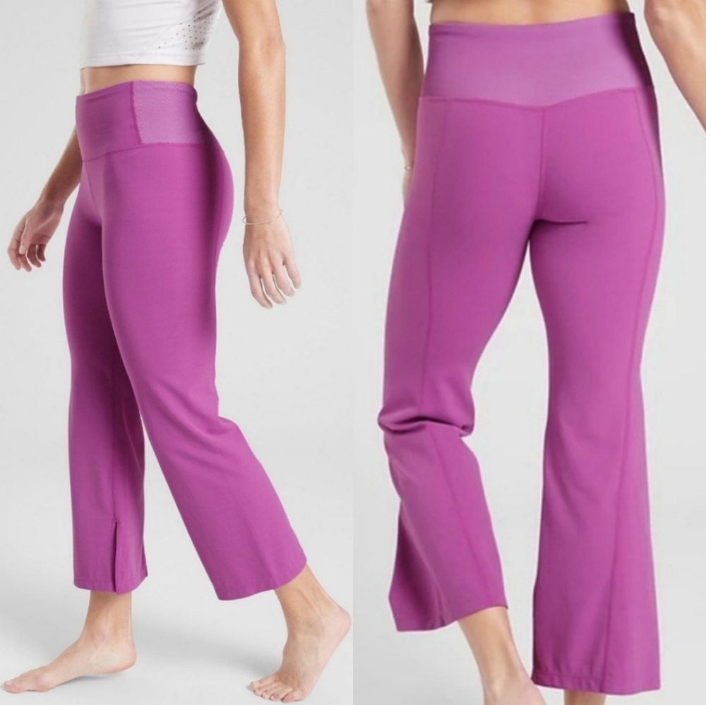 Athleta Magenta/Purple Cropped Flare Leggings